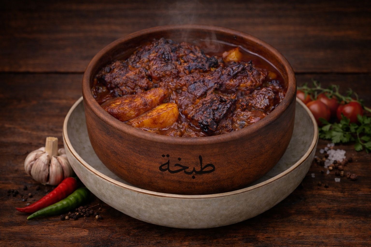 طاجن بطاطس باللحمة