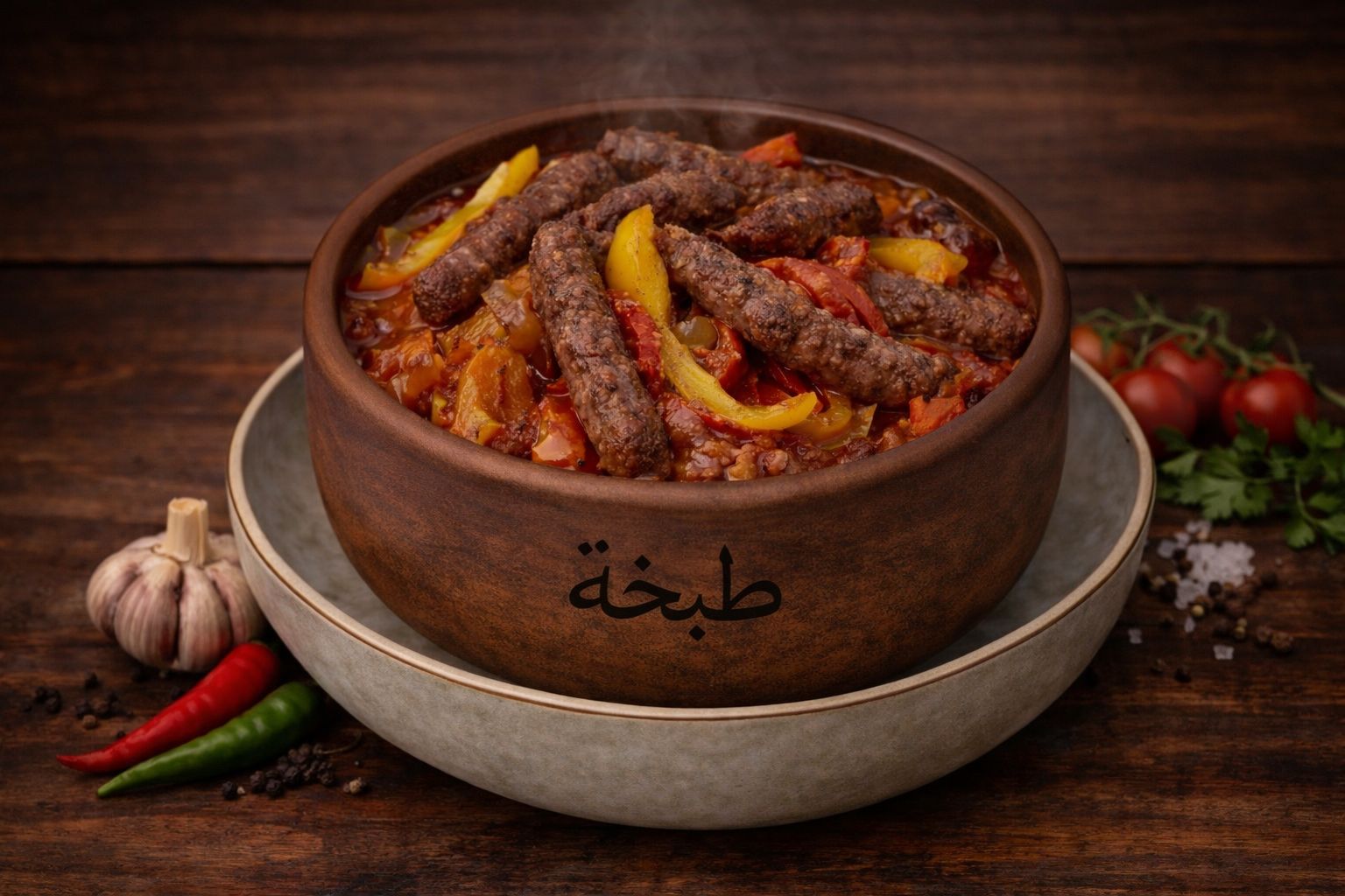 طاجن سجق بلدي بالخضار